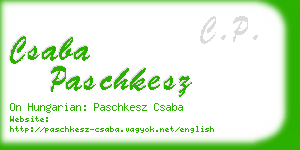 csaba paschkesz business card